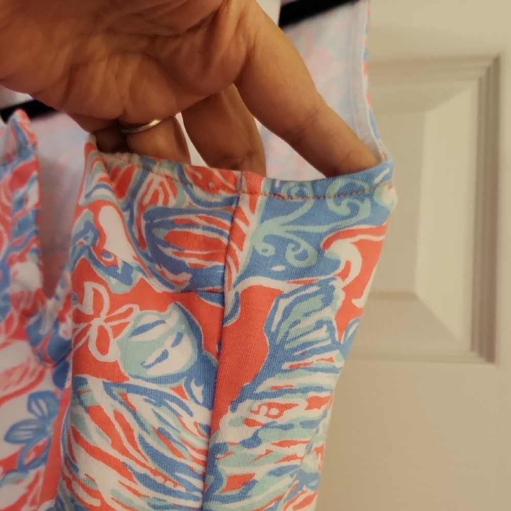 Lilly Pulitzer Estrada Pink Sun Ray Summer Siren French Terry Shift Dress XL - Picture 8 of 9